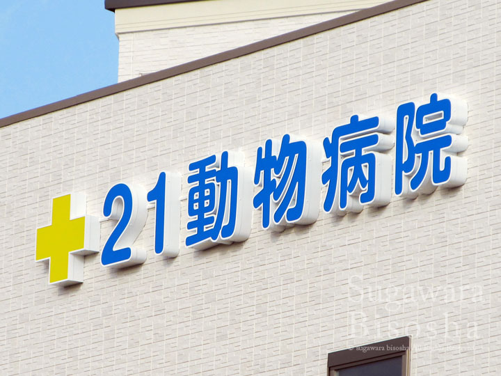 21動物病院 様 LED表面発光文字 施工実績2 21動物病院 様 LED表面発光文字 施工実績2